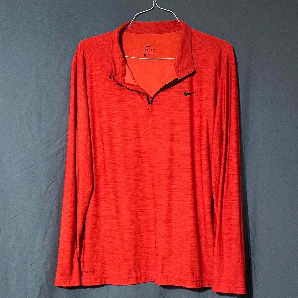 Nike Men's Red Long Sleeve Athletic Shirt